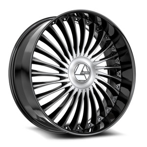 Azara Azx-103 Wheels Rims 24x9 Blank Custom Drilled Gloss Black & Machined 15mm | AZX-103249BL15BM