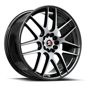 Spec-1 Sp-65 Wheels Rims 18x10 Blank Custom Drilled Gloss Black & Machined 42mm | SP-651810BL42BM