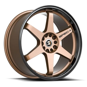 Spec-1 Spt-33 Wheels Rims 18x10.5 Blank Custom Drilled Matte Bronze & Black Lip -8mm | SPT-3318105BL-8MZBL