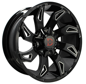 Disaster Off Road D09 Wheels Rims 20x9 6x135 6x139.7 Gloss Black Milled 0mm | D09-061390GBML
