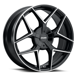 Kalon Falcon 201 Wheels Rims 17x7.5 5x100 5x114.3 Gloss Black Machined 38mm | 201AB-1775AF38