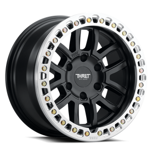 Thret Offroad Maze 602 Wheels Rims 17x9 5x114.3 Matte Black W/ Machined Ring -14mm | 602F-1790F-14