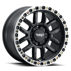 Thret Offroad Simulated 707 Wheels Rims 18x9 6x139.7 Matte Black W/ Machined Ring -12mm | 707FA-1890U-12