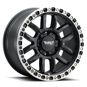 Thret Offroad Simulated 707 Wheels Rims 18x9 6x139.7 Matte Black W/ Machined Ring 18mm | 707FA-1890U18