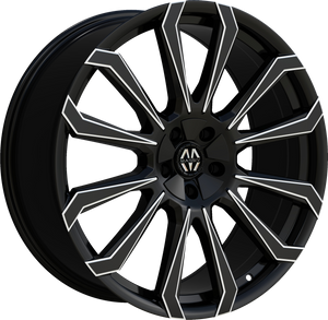 Massiv 929 Wheels Rims 20x8.5 5x114.3 5x120 Black Milled 35mm | MAS929-2813BMW