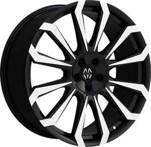 Massiv 929 Wheels Rims 20x8.5 5x115 5x120 Black Machined 15mm | MAS929-2814BM