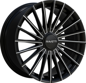 Ravetti M19 Wheels Rims 18x8 5x112 5x114.3 Black Milled 38mm | RAV-M19-8845BMW