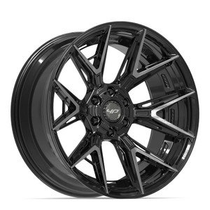 4Play 4P40 Wheels Rims 22x10 6x135 6x139.7 Gloss Black w/ Brushed Face & Tinted Clear 18mm | 4P40-22100-6D55-18BBT