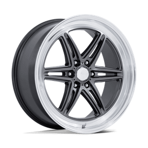 American Racing AR953 Groove 6 Drag Wheels Rims 22x9.5 6x139.7 Anthracite w/ Diamond Cut Lip 25mm | AR953AD22956125