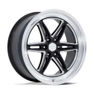 American Racing AR953 Groove 6 Drag Wheels Rims 22x9.5 6x135 Gloss Black Milled w/ Diamond Cut Lip 25mm | AR953BE22956325