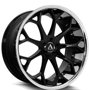 Azad AZ99 Wheels Rims 22x10.5 5x112 Gloss Black With Stainless Lip 37mm | AZ99221055112+37GLOSSBLACK/SSL