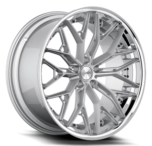 Azad AZSLS1.0 Wheels Rims 22x9 5x120 Brushed Silver With Stainless Lip 30mm | AZSLS1.02295120+30BR/SSL