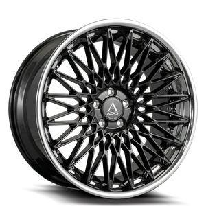 Azad AZSLS2.0 Wheels Rims 22x10.5 5x108 Black With Stainless Lip 40mm | AZSLS2.0221055108+40B/SSL