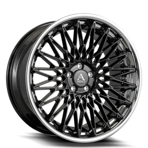 Azad AZSLS2.0 Wheels Rims 22x9 5x112 Black With Stainless Lip 32mm | AZSLS2.02295112+32B/SSL