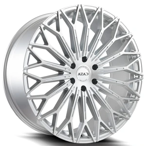 Azad AZT01 Wheels Rims 22x9.5 Blank Custom Drilled Brushed Silver 15mm | AZT012295BLANK+15BR/S