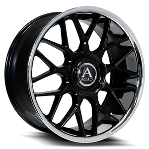 Azad AZV02 Wheels Rims 26x10 Blank Custom Drilled Black With Stainless Lip 25mm | AZV022610BLANK+25B/SSL