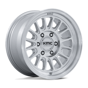 KMC KM733 Impact Fft Wheels Rims 17x8 6x139.7 Gloss Silver w/ Machined Face 32mm | KM733SD17806832