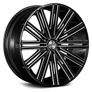 Heavy Hitters HH12 Wheels Rims 22x9.5 6x139.7 Absolute Black w/ Milling 15mm | HH12-2295XX15LAP