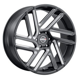 Heavy Hitters HH6 Wheels Rims 22x9.5 5x115 Absolute Black w/ Milling 15mm | HH6-2295OO15LAP