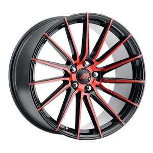 Mach ME.19 Wheels Rims 20x8.5 Blank Custom Drilled Gloss Black w/ Red Face And Undercut 15mm | ME19-2085Z15FGBRF