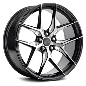Mach MF.12 Wheels Rims 20x10.5 Blank Custom Drilled Gloss Black w/ Machined Face And Milling 20mm | MF12-2015Z20FGBFX