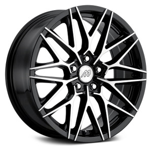 Mach MP.40 Wheels Rims 18x8 5x114.3 Gloss Black w/ Machined Face 42mm | MP40-1880LL42FGBMF