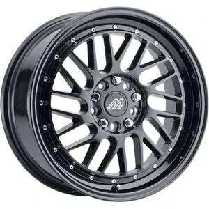 Mach MP.42 Wheels Rims 17x7.5 4x100 4x114.3 Metallic Black w/ Chrome Rivets 40mm | MP42-1775B40FMEBL