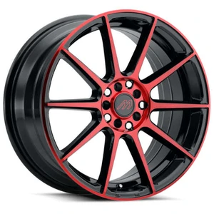 Mach MP.43 Wheels Rims 18x8 5x112 5x114.3 Gloss Black w/ Red Machined Face 35mm | MP43-1880I35FGBRF