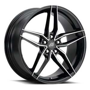 Mach MP.51 Wheels Rims 18x8 5x114.3 Gloss Black w/ Machined Face 42mm | MP51-1880LL42FGBMF