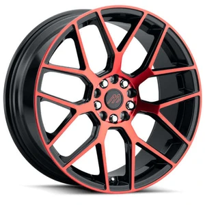 Mach MP.74 Wheels Rims 17x7.5 5x100 5x114.3 Gloss Black w/ Red Face 35mm | MP74-1775D35FGBRF