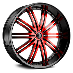 2Crave No.11 Wheels Rims 24x10 6x139.7 Gloss Black w/ Red Face 15mm | N11-2410XX15MRF