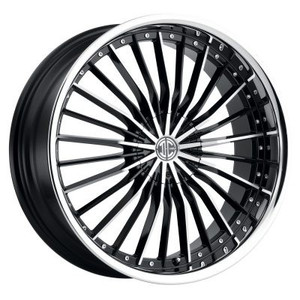 2Crave No.26 Wheels Rims 24x8.5 Blank Custom Drilled Gloss Black w/ Diamond Cut Face And Chrome Lip 10mm | N26-2485Z10JK