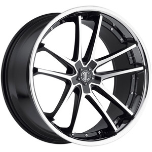 2Crave No.34 Wheels Rims 20x8.5 Blank Custom Drilled Gloss Black w/ Diamond Cut Face And Chrome Lip 15mm | N34-2085Z15JK