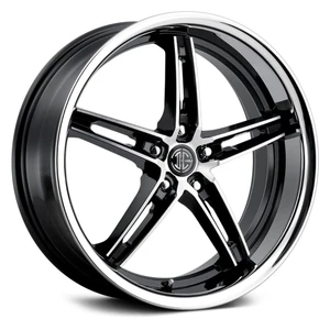 2Crave No.38 Wheels Rims 20x10.5 Blank Custom Drilled Gloss Black w/ Diamond Cut Face And Chrome Lip 25mm | N38-2015Z25JK