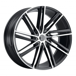 2Crave No.39 Wheels Rims 18x8 5x100 5x114.3 Gloss Black w/ Machined Face And Stripe 35mm | N39-1880D35FD