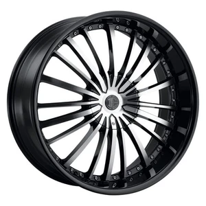 2Crave No.48 Wheels Rims 22x9.5 Blank Custom Drilled Gloss Black w/ Machined Face 25mm | N48-2295Z25PB