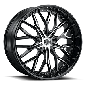 2Crave No.49 Wheels Rims 22x9.5 5x115 5x120 Gloss Black w/ Machined Face 15mm | N49-2295Q15MB
