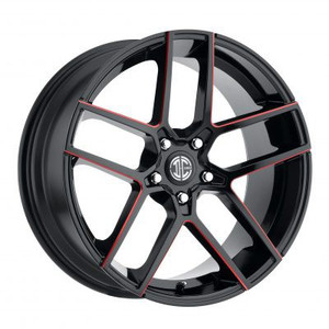 2Crave No.54 Wheels Rims 20x9 Blank Custom Drilled Gloss Black w/ Red Milling 15mm | N54-2090Z15JBRX