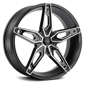 Prive Lux PL.6 Wheels Rims 20x8.5 Blank Custom Drilled Gloss Black w/ Machined Face And Milling 35mm | PL6-2085Z35JGBFX