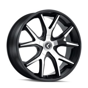Kraze Kr146 Spltz Wheels Rims 26x10 5x115 5x120 Gloss Black Machined 18mm | KR146-26118BM18