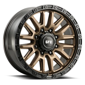 G-FX TR26 Wheels Rims 20x9 8x165.1 Bronze w/ Black Lip & Matte Black Bolts 18mm | T26 290-8165-18 BRB