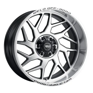 Weld Off-Road Fulcrum Wheels Rims 22x12 8x165.1 Gloss Black Machined -44mm | W11822082475