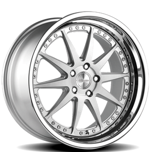 Rennen CSL-1 Wheels Rims 19x9.5 5x120 Silver Brushed w/ Chrome Stainless Lip 33mm | SL119950K033CSX101