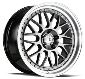 Aodhan AH02 Wheels Rims 18x8.5 5x112 Hyper Black w/ Machined Lip 32mm | AH021885511232HB