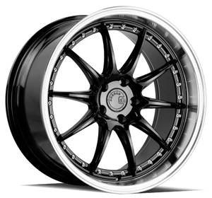 Aodhan DS07 Wheels Rims 19x9.5 5x114.3 Gloss Black w/Machined Lip 22mm | DS71995511422BML
