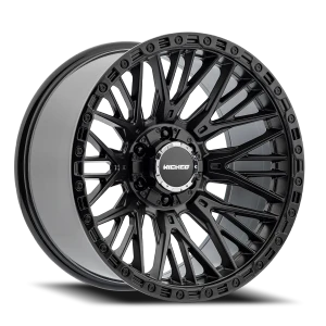 Wicked Offroad W827 Wheels Rims 20x10 5x127 5x139.7 Satin Black w/ Gloss Black Lip -18mm | W827200050-18GS