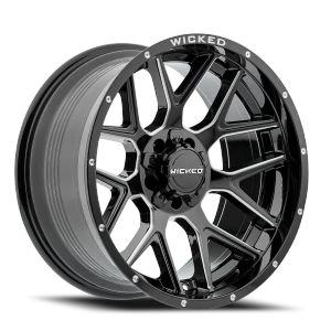 Wicked Offroad W903 Wheels Rims 22x10 6x139.7 Gloss Black Milled -18mm | W903A220655-18GBMW