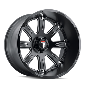 American Truxx At154 Bomb Wheels Rims 22x14 5x127 Satin Black Milled -76mm | AT154-22473M-76