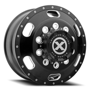 Atx Ao402 Indy Dually Wheel 22.5x8.25 10x285.75 Satin Black Milled 145mm - FREE T-SHIRT INCLUDED! - MINIMUM PURCHASE OF 4 WHEELS | AO40222510901