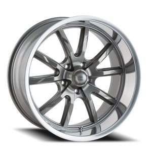 Ridler 650 Wheel 18x9.5 5x120.65 Gloss Grey w/ Polished Lip 0mm | 650-8961G